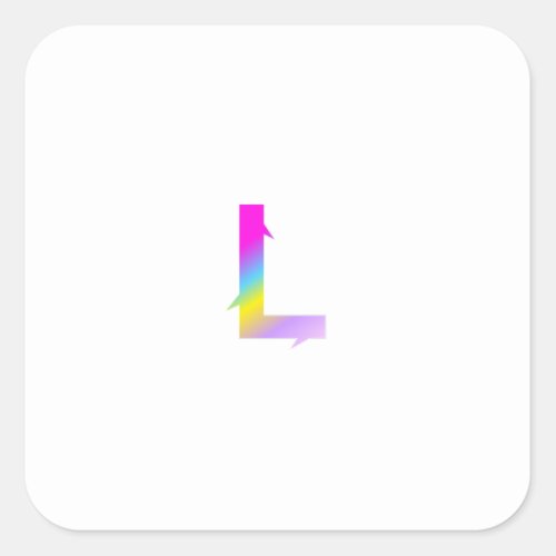 Colourful letter L Square Sticker