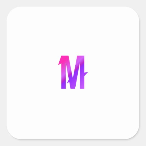 Colourful letter M Square Sticker