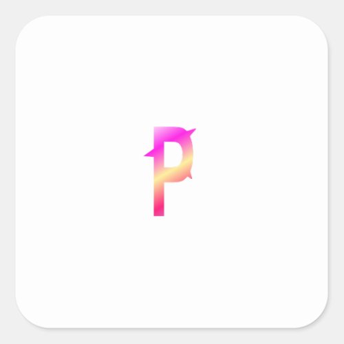 Colourful letter P Square Sticker