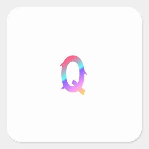 Colourful letter Q Square Sticker