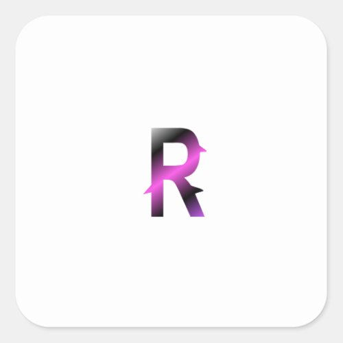 Colourful letter R Square Sticker