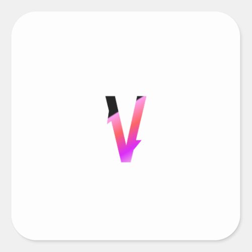 Colourful letter V Square Sticker