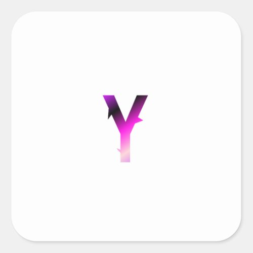 Colourful letter Y Square Sticker