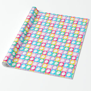 Colourful Little Ghosts Wrapping Paper