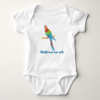 Colourful Macaw Parrot Baby Bodysuit