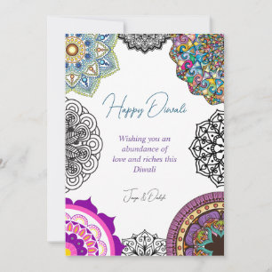 Colourful mandala Diwali Holiday Card