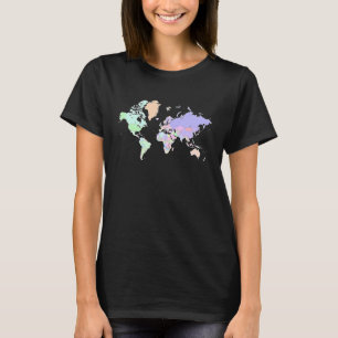 Colourful map of the world countries internationa T-Shirt