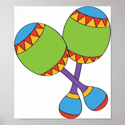 Colourful Maracas Poster