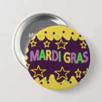 Mardi Gras Louisiana Badge Reel Gold Purple Green 