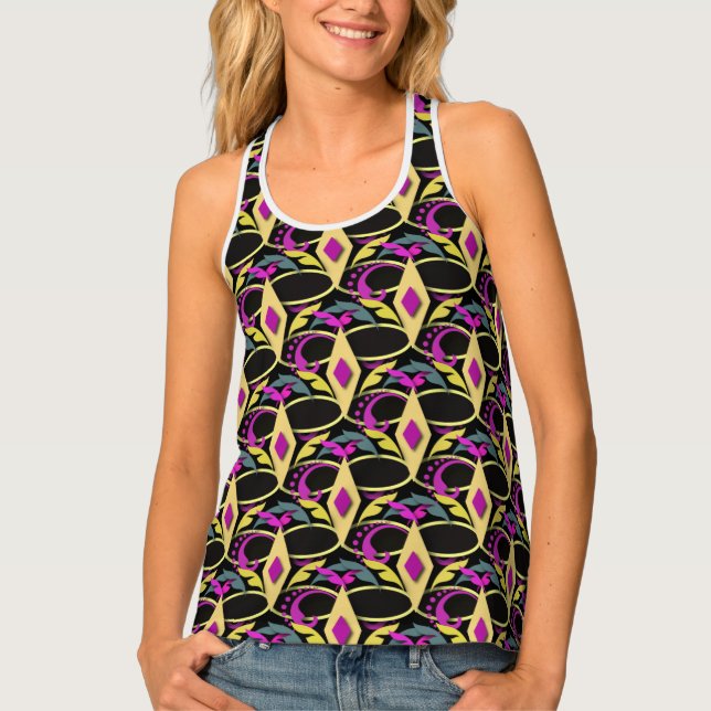 Colourful Mardi Gras Mask Tank Top (Front)