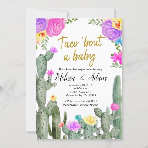 Colourful Mexican Taco Bout Baby Baby Shower  Invitation