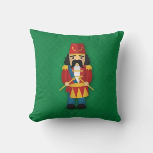 Colourful Military Drummer Soldier for Kids Throw Pillow