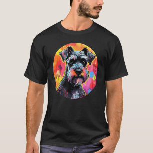 Colourful Miniature Schnauzer Dog Dad Mom Graffity T-Shirt