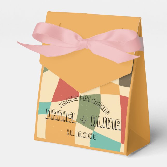 Colourful Minimalist Wedding Favor Boxes (Front Side)