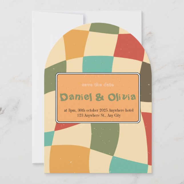 Colourful Minimalist Wedding Invitation (Front)