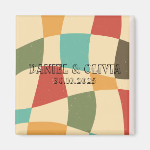 Colourful Minimalist Wedding Magnet