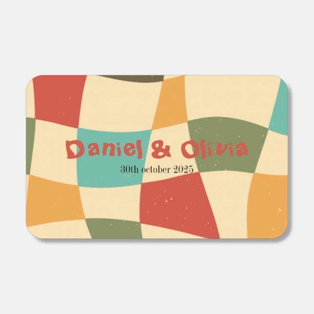 Colourful Minimalist Wedding Matchboxes (Front)