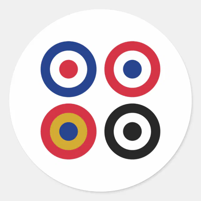 Colourful Mod Targets Classic Round Sticker | Zazzle