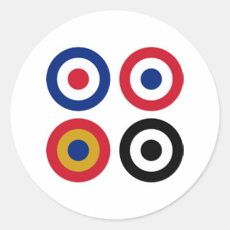 Colourful Mod Targets Classic Round Sticker