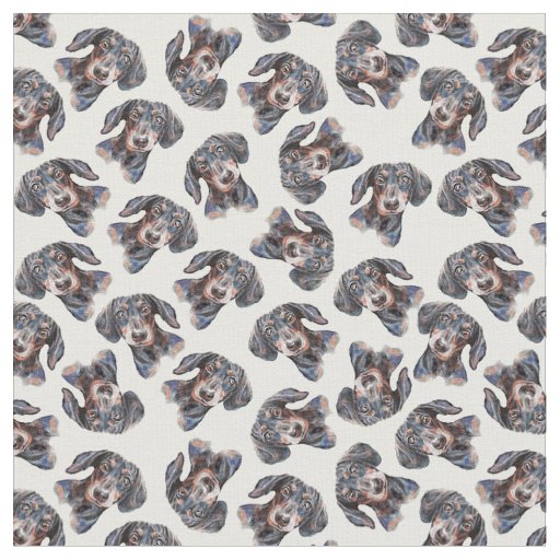 Colourful multi cute Dachshund art Fabric