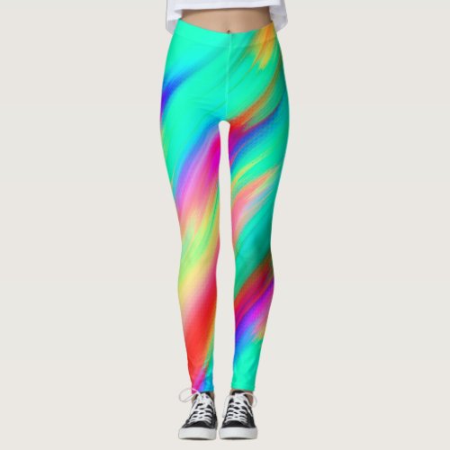 Colourful Multicoloured Abstract Pattern Leggings