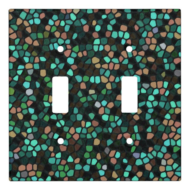 Colourful Multicoloured Mosaic Pattern Light Switch Cover (Front)