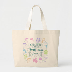 Colourful Mushroom Large Tote Bag