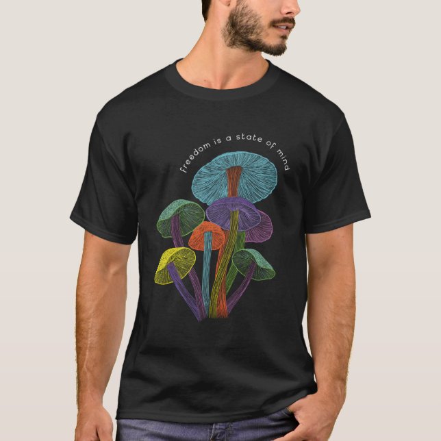 Colourful Mushrooms Of Imagination T-Shirt (Front)