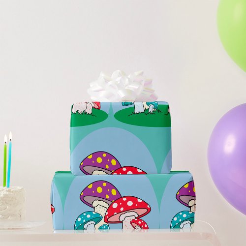 Colourful Mushrooms Wrapping Paper