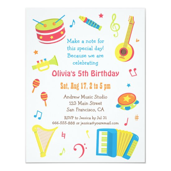 Music Themed Party Invitations Gifts For Musicians And Music Lovers