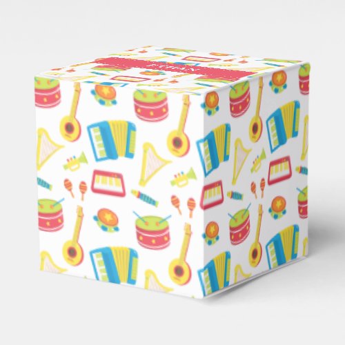 Colourful Musical Instruments Pattern For Kids Favor Boxes