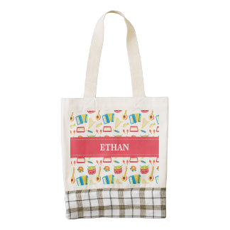 Colourful Musical Instruments Pattern For Kids Zazzle HEART Tote Bag