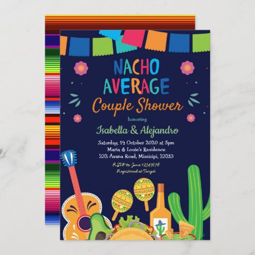 Colourful Nacho Average Couple Shower Invitation