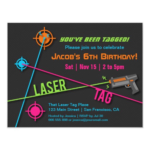 Boys Laser Tag Invitations 8