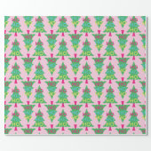Colourful Neon Typographic HO HO Christmas Tree Wrapping Paper (Flat)