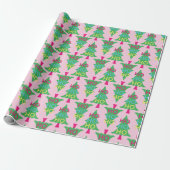 Colourful Neon Typographic HO HO Christmas Tree Wrapping Paper (Unrolled)