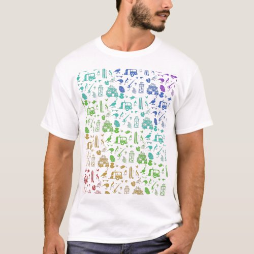 Colourful New Zealand Pattern T_Shirt