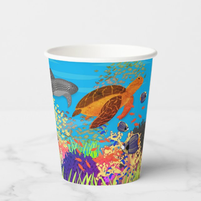 Colourful Ningaloo Coral Reef Paper Cups (Back)
