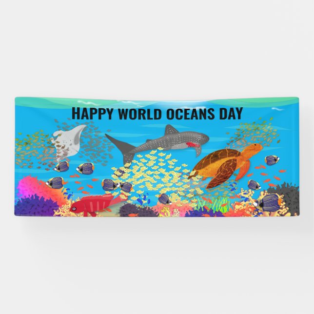 Colourful Ningaloo Reef Marine Life Banner (Horizontal)