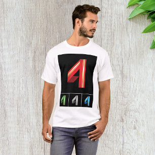 Colourful Number Four Mens T-Shirt