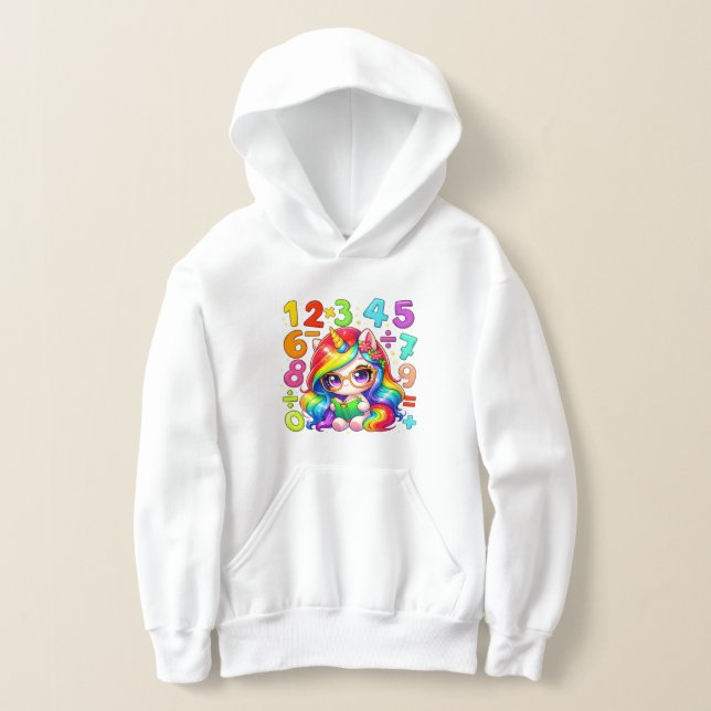 Colourful Numbers Maths Hoodie for Kids and School (Laydown)