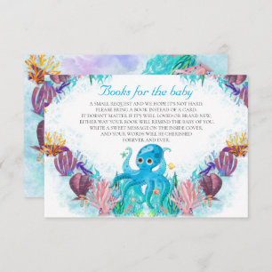 Colourful Ocean Sea Octopus Books for Baby Library Enclosure Card