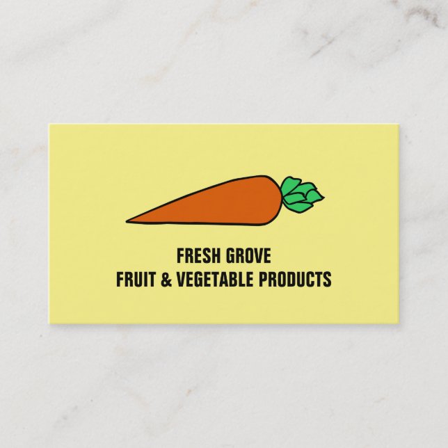 Colourful Orange Carrot, Greengrocers Business Card (Front)