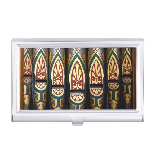 Colourful organ pipes business card case