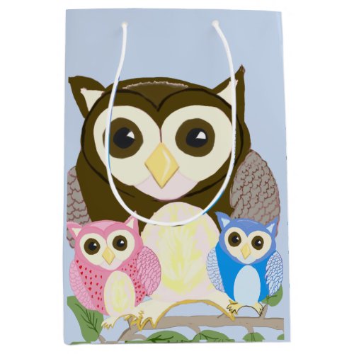 Colourful Owl  Medium Gift Bag