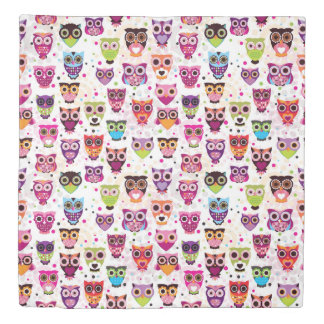 Colourful Owl Pattern For Kids 2 Duvet Cover