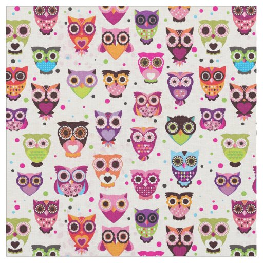 Colourful Owl Pattern For Kids 2 Fabric