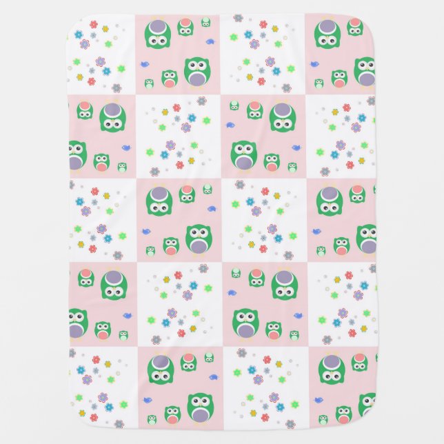 Colourful Owl Pattern For Kids 2 Receiving Blanket (Front)