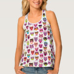 Colourful Owl Pattern For Kids 2 Tank Top