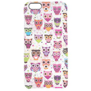 Colourful Owl Pattern For Kids 2 Clear iPhone 6 Plus Case